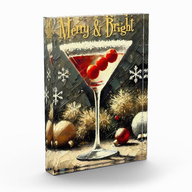 Retro 50s Triple Cranberry Christmas Martini Fotoblock (Links)