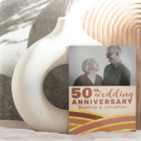Retro 50th Wedding Anniversary Black & Gold Foto