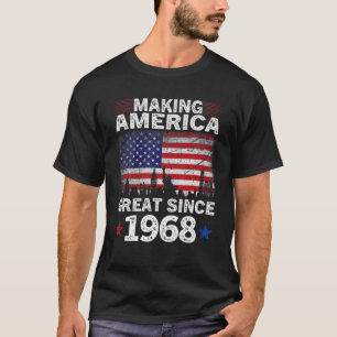 Retro 54th Birthday USA Flag America Great T-Shirt
