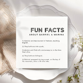 Retro 5 Fun Facts Wedding Serviette