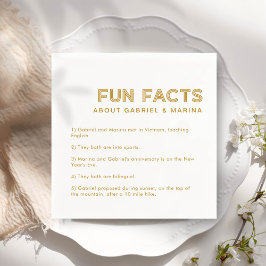 Retro 5 Fun Facts Wedding Serviette