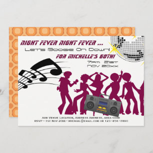 RETRO 60. Geburtstag Einladung Boogie Night Fieber