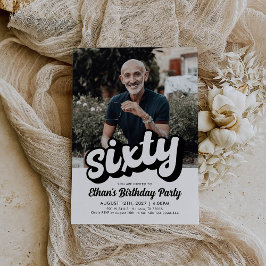 Retro 60. Geburtstagsfeier | sechzig Geburtstag Einladung