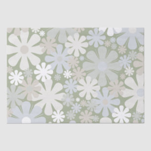 Retro 60er 70er Ästhetisch florales Muster Sage Gr Seidenpapier