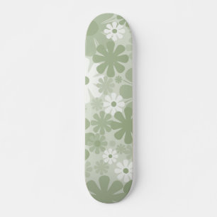 Retro 60er 70er Ästhetisch florales Muster Sage Gr Skateboard
