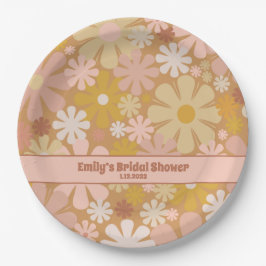 Retro 60er 70er Ästhetisches Personalisiertes Papi Pappteller