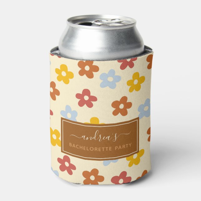 Retro 60er 70er Floral Junggeselinnen-Abschied Gro Dosenkühler (Kanne Vorderseite)