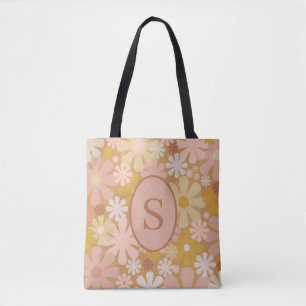 Retro 60er 70er Floral Muster mit Tasche