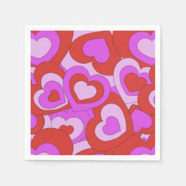 Retro 60er-70er Hearts Serviette