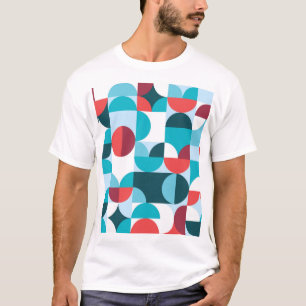 Retro 60er 70er Jahre minimalistisches Muster T-Shirt