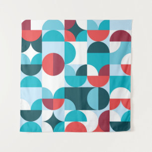 Retro 60er 70er Jahre minimalistisches Muster Wandteppich