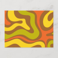 Retro 60er 70er Liquid Swirl Abstrakte Musterkarte