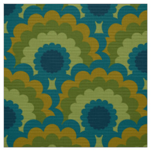 Retro 60er 70er Mod Stoff Muschel Muster
