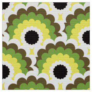 Retro 60er 70er Mod Stoff Scallop Muster