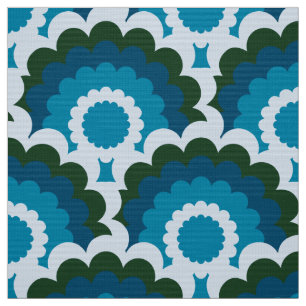 Retro 60er 70er Mod Stoff Scallop Muster