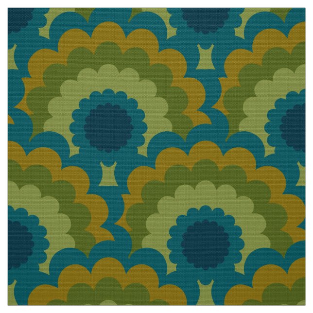 Retro 60er 70er Mod Stoff Scallop Muster (Muster)