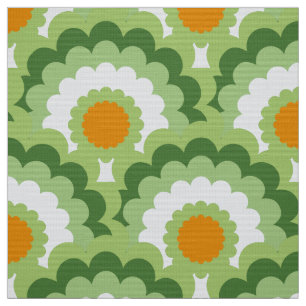 Retro 60er 70er Mod Stoff Scallop Muster