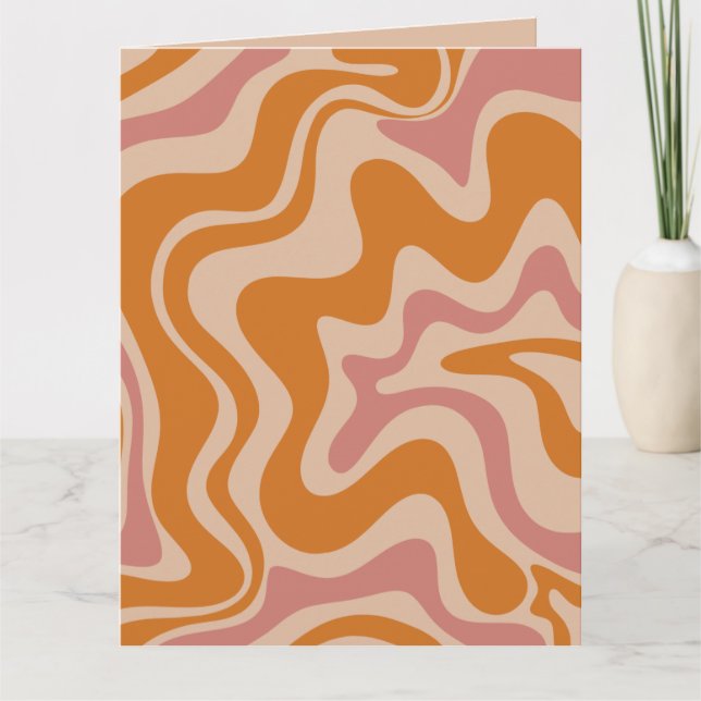 Retro 60er 70er Psychedelic Wirbel Orange Pink Karte (Vorderseite)
