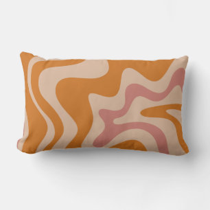 Retro 60er 70er Psychedelic Wirbel Orange Pink Lendenkissen