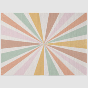 Retro 60er 70er Sunburst Streifen Rosa Minze Gold Seidenpapier