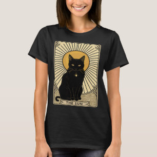 Retro 60er 70er Vibe Katze Tarot Sonnen Tarotkarte T-Shirt