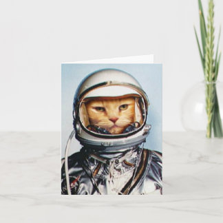 Retro 60er Astronaut Cat Karte