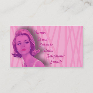 Retro 60er Baby-Rosa-Friseur-Geschäfts-Karte Visitenkarte