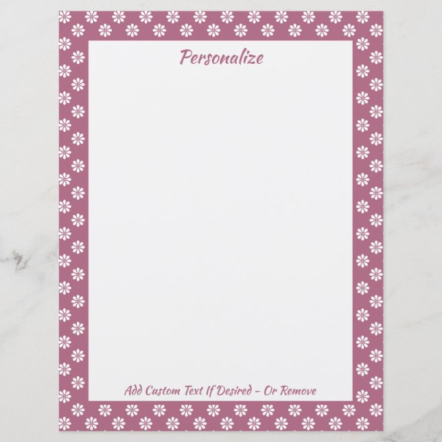 Retro 60er Blume Lila Blume Muster personalisieren (Vorderseite)