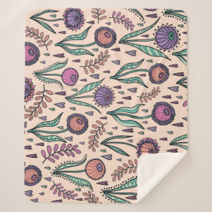 Retro 60er Floral: Muster der Wohngestaltung Sherpadecke