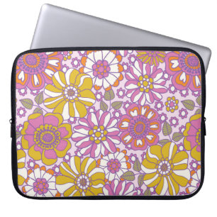 Retro 60er floral. Vintages Illustrationsmuster  Laptopschutzhülle