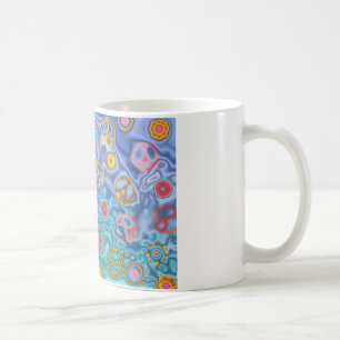 Retro 60er Friedens-Ozeanwellen-Bekleidungsgeschen Kaffeetasse
