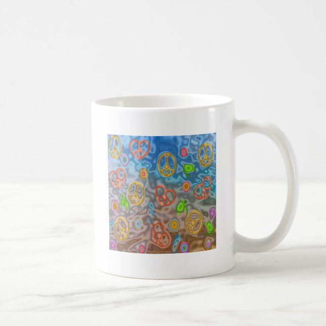 Retro 60er Friedlich Ocean Life Apparel Geschenke Kaffeetasse (Rechts)