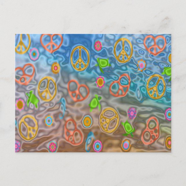 Retro 60er Friedlich Ocean Life Apparel Geschenke Postkarte (Vorderseite)