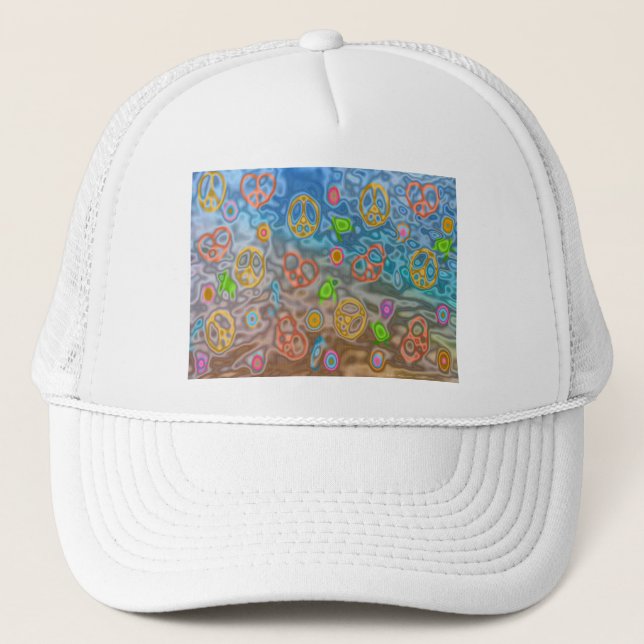 Retro 60er Friedlich Ocean Life Apparel Geschenke Truckerkappe (Vorderseite)
