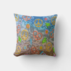 Retro 60er Friedlich Ocean Life Throw Kissen