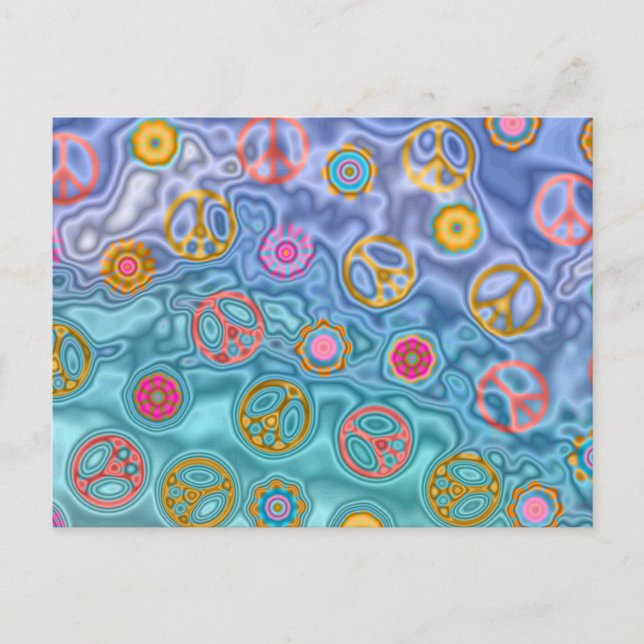 Retro 60er Friedlich Ocean Waves Apparel Geschenke Postkarte (Vorderseite)