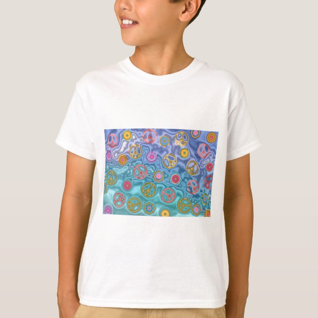 Retro 60er Friedlich Ocean Waves Apparel Geschenke T-Shirt (Vorderseite)