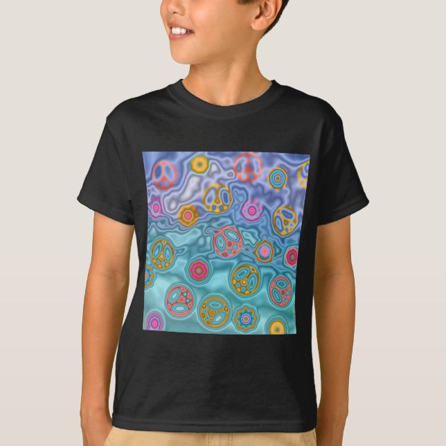 Retro 60er Friedlich Ocean Waves Apparel Geschenke T-Shirt (Vorderseite)