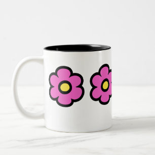 Retro 60er Groovy Blume Muster Blume Zweifarbige Tasse