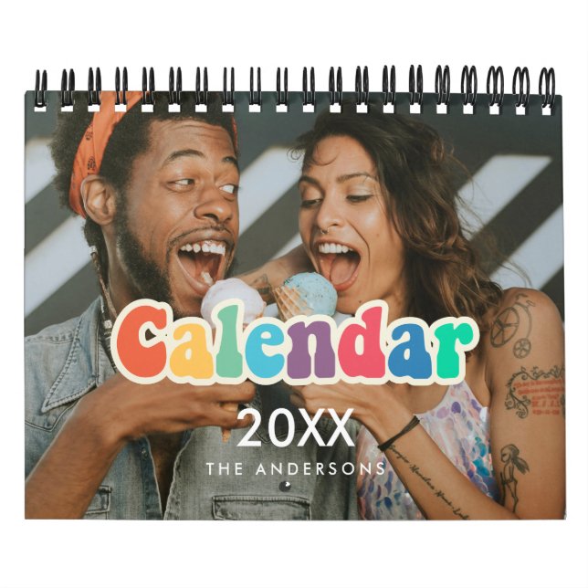 Retro 60er Hippie Fun Family Foto 2025 Kalender (Titelbild)