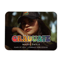 Retro 60er Hippie Fun Foto Abschluss Magnet