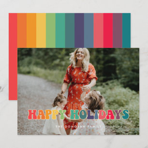 Retro 60er Hippie Fun Happy Holidays Foto Feiertagskarte