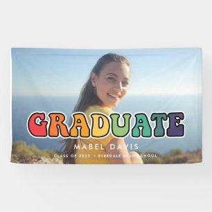 Retro 60er Hippie Graduate Foto Graduate Graduate  Banner