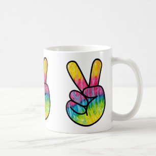 Retro 60er Hippy Peace Sign Psychedelic Kaffeetasse