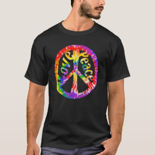 Retro 60er Jahre Psychedelic Hippie Gefärbte Krawa T-Shirt