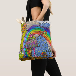 Retro 60er Jahre psychedelische Magic Mushrooms-Tr Tasche