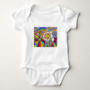 Retro 60er Jahre Psychedelische Sonnenschein Adler Baby Strampler