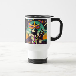 Retro 60er Mardi Gras, der Raucher Reisebecher