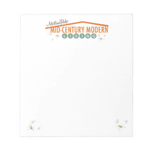 Retro 60er Mitte des Jahrhunderts Moderner Notepad Notizblock