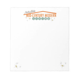 Retro 60er Mitte des Jahrhunderts Modernes Notepad Notizblock